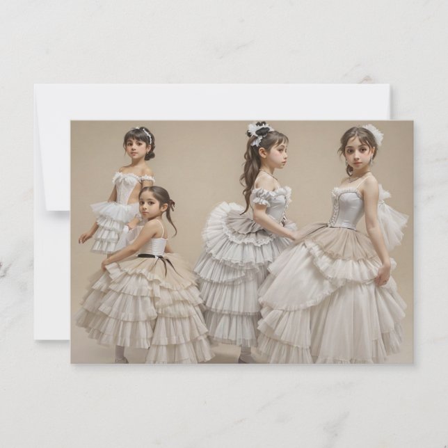 Invitación Bailarinas románticas (Anverso)