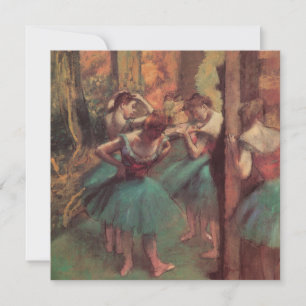 Invitación Bailarinas, Rosa y Verde de Edgar Degas