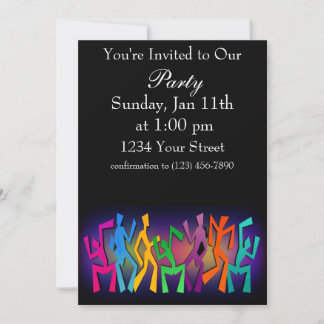 Invitación Bailarines coloridos