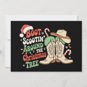 Invitación Baile al rededor del árbol de Navidad Western
