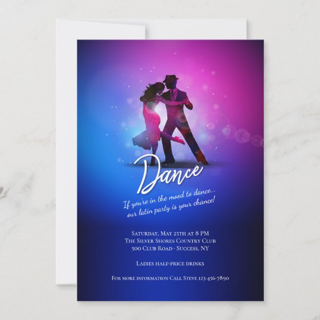 Invitación Baile al ritmo  (Anverso)