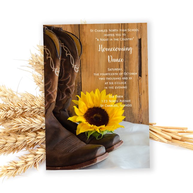 Invitación Baile casero de girasol campestre (Subido por el creador)