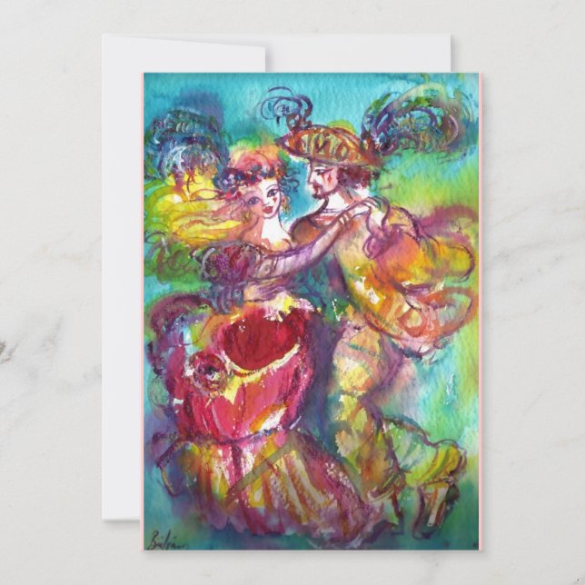 Invitación BAILE DE CARNAVAL, Fiesta de Mardi Gras, azul rosa (Anverso)