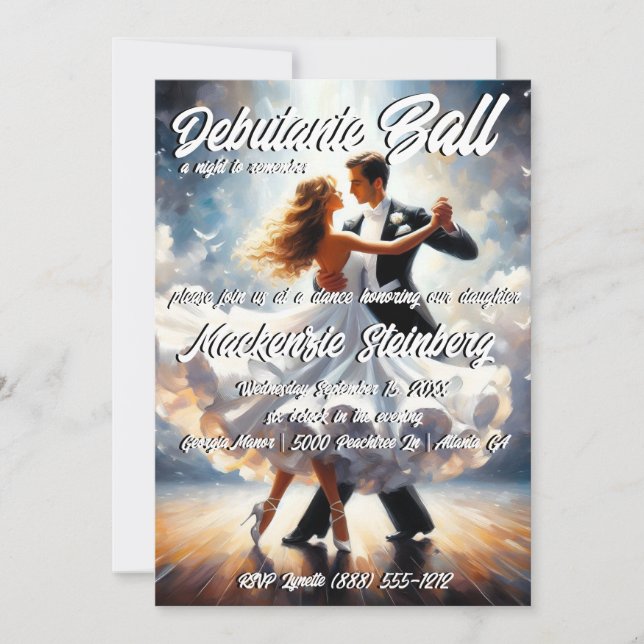 Invitación Baile de Debutante Cotillón Salón de Baile (Anverso)