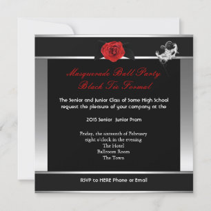 Invitación Baile de disfraz de graduación de escuela secundar