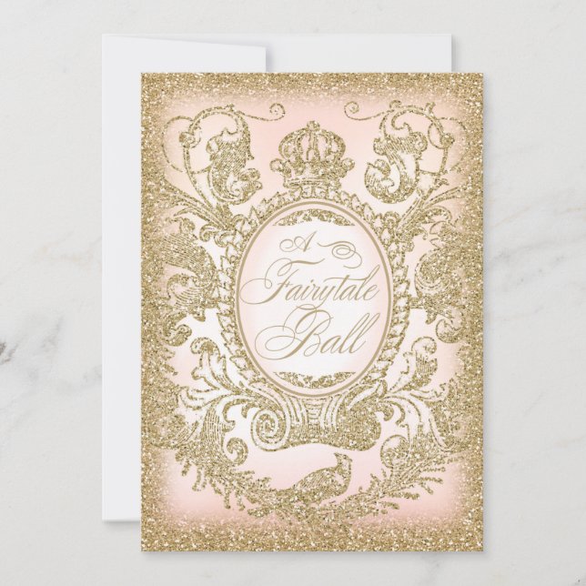 Invitación Baile de fin de curso de la bola del cuento de (Anverso)