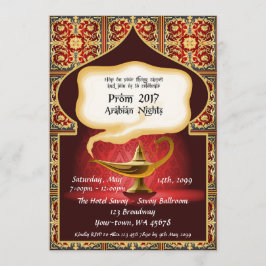 Invitación Baile de fin de curso Mayor-Menor, árabe, rojo y