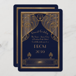 Invitación Baile de fin de curso Mayor-Menor, gran Gatsby,