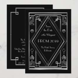 Invitación Baile de fin de curso Mayor-Menor, negro, de