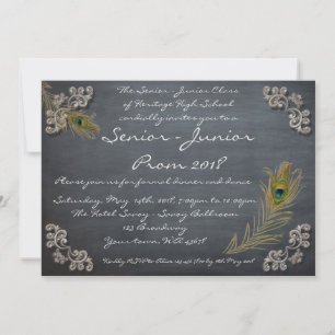 Invitación Baile de fin de curso Mayor-Menor, pizarra,