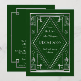 Invitación Baile de fin de curso Mayor-Menor, verde, de