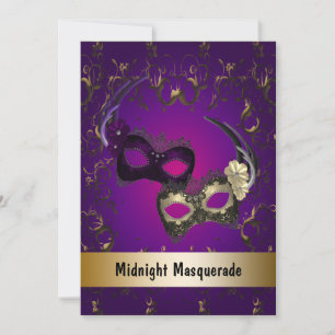 Invitación Baile de Máscaras de Mardi Gras