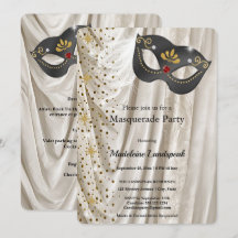 Baile de Máscaras Elegante Máscara de Carbón Seda