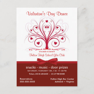 Invitación Baile del el día de San Valentín - estilo de la