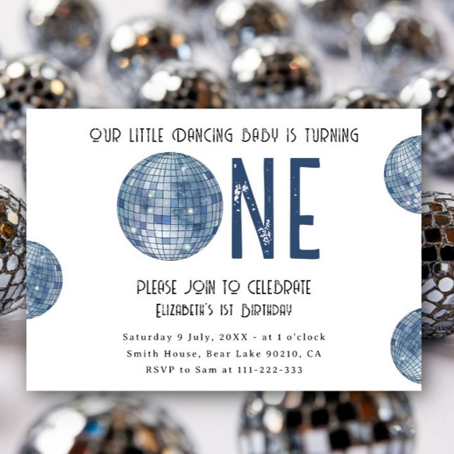 Invitación Baile Disco Groovy Cumpleaños Uno (Subido por el creador)