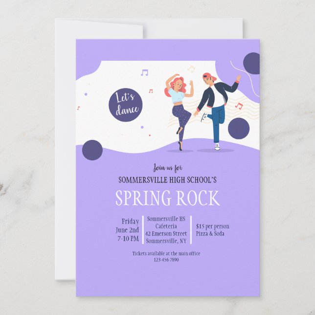 Invitación Baile escolar (Anverso)