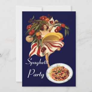 INVITACIÓN BAILE FIESTA DE ESPAGUETTI, COCINA ITALIANA Y TOMA