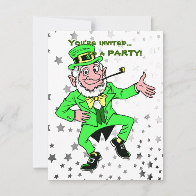 Invitación Baile lindo del Leprechaun del fiesta el | del día (Anverso)