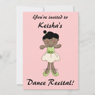 Invitación Baile Recital-Niña/Rosa