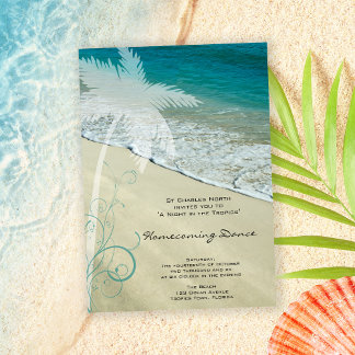 Invitación Baile Tropical Beach Homecoming