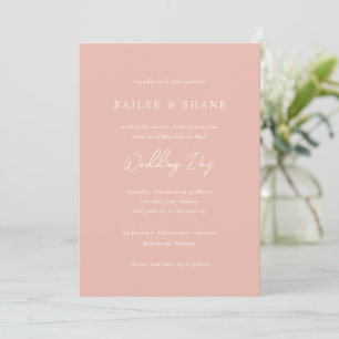 Invitación Bailee Peach Modern Boda