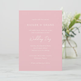 Invitación Bailee Pink Modern Boda