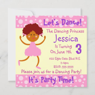 Invitación Bailemos ~ Es hora de Fiesta~Niños Fiesta de cumpl