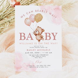 Invitación BAILEY Bearly Wait Teddy Bear Baby Shower