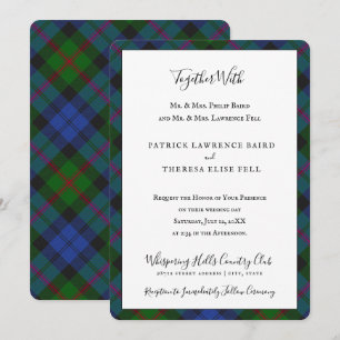 Invitación Baird Dress Clan Tartan Scottish Plaid