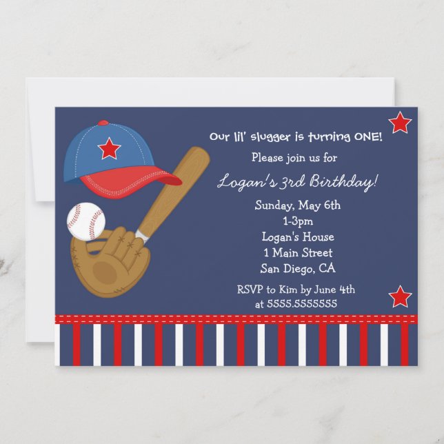 Invitación baja del cumpleaños de la bola del (Anverso)