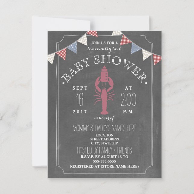 Invitación Baja temperatura de campo Co Ed Unisex Baby Shower (Anverso)
