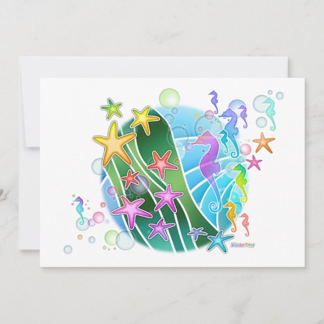 Invitación - bajo arte pop del mar (Anverso)