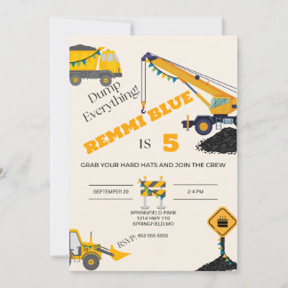 Invitación ¡Bajo Construcción! Cumpleaños