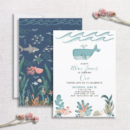 Invitación Bajo el agua del mar Ballena Primer guión de cumpl