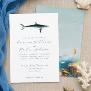 Invitación Bajo el Boda acuario del Sea Blue Shark