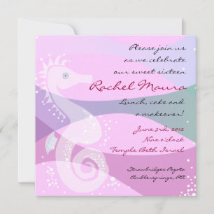 Invitación Bajo El Caballo De Mar Dulce Dieciséis Invitacione