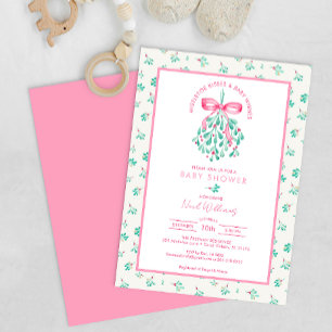 Invitación Bajo El Chica Navidades Mistletoe Baby Shower