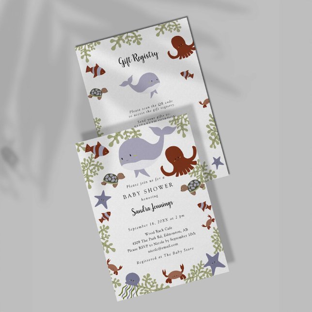 Invitación Bajo el código QR del Registro de Regalos de Baby  (Subido por el creador)