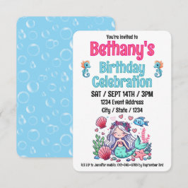 Invitación Bajo el cumpleaños de la sirena marina