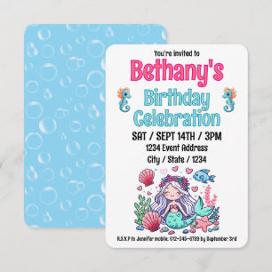 Invitación Bajo el cumpleaños de la sirena marina