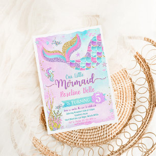 Invitación Bajo el cumpleaños de la sirena marina