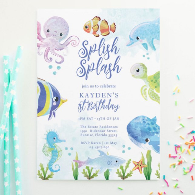 Invitación Bajo el cumpleaños del mar (Subido por el creador)