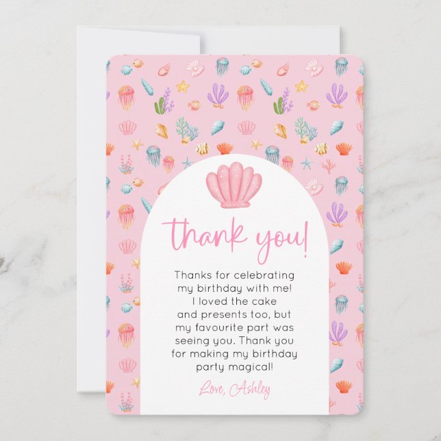 Invitación Bajo el Día del Aniversario del Mar. Foto Gracias (Anverso)