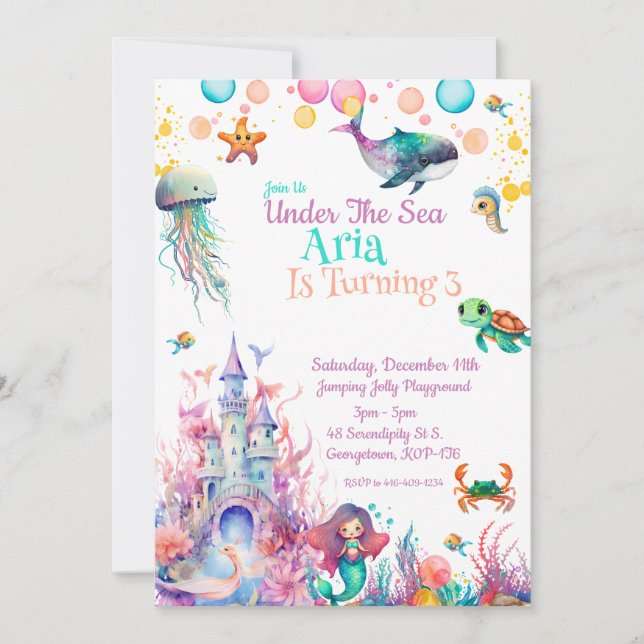 Invitación Bajo el mar (Anverso)
