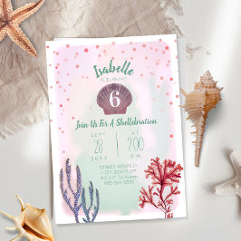 Invitación Bajo el mar Acuarela Confetti Coral Cumpleaños