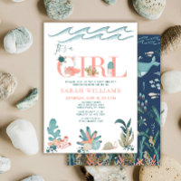 Bajo el Mar Acuarela Es una Niña Baby Shower