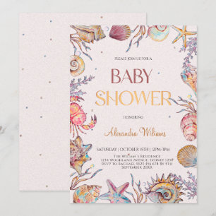 Invitación Bajo el mar acuarela Nautical Baby ducha