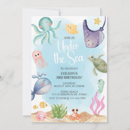 Invitación Bajo el Mar, Animales del Océano, Criaturas del Ma