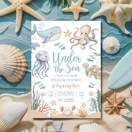 Invitación Bajo El Mar Animales Del Océano Cumpleaños 2