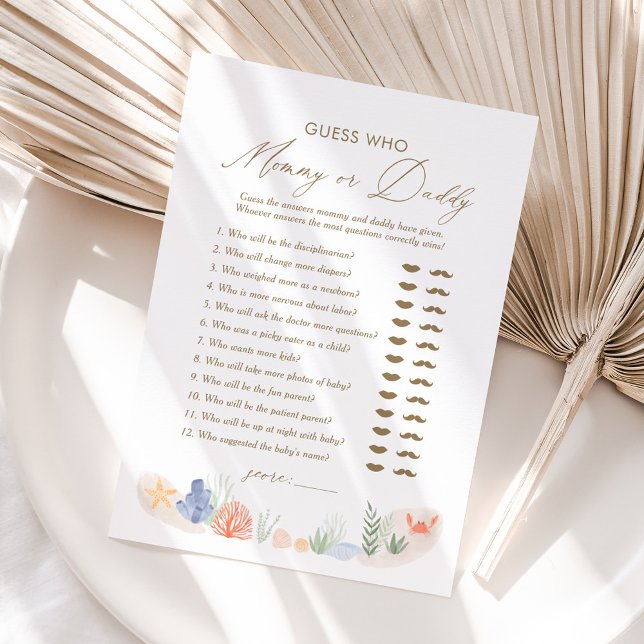 Invitación Bajo el mar Baby Shower adivina quién es mamá o pa (Subido por el creador)